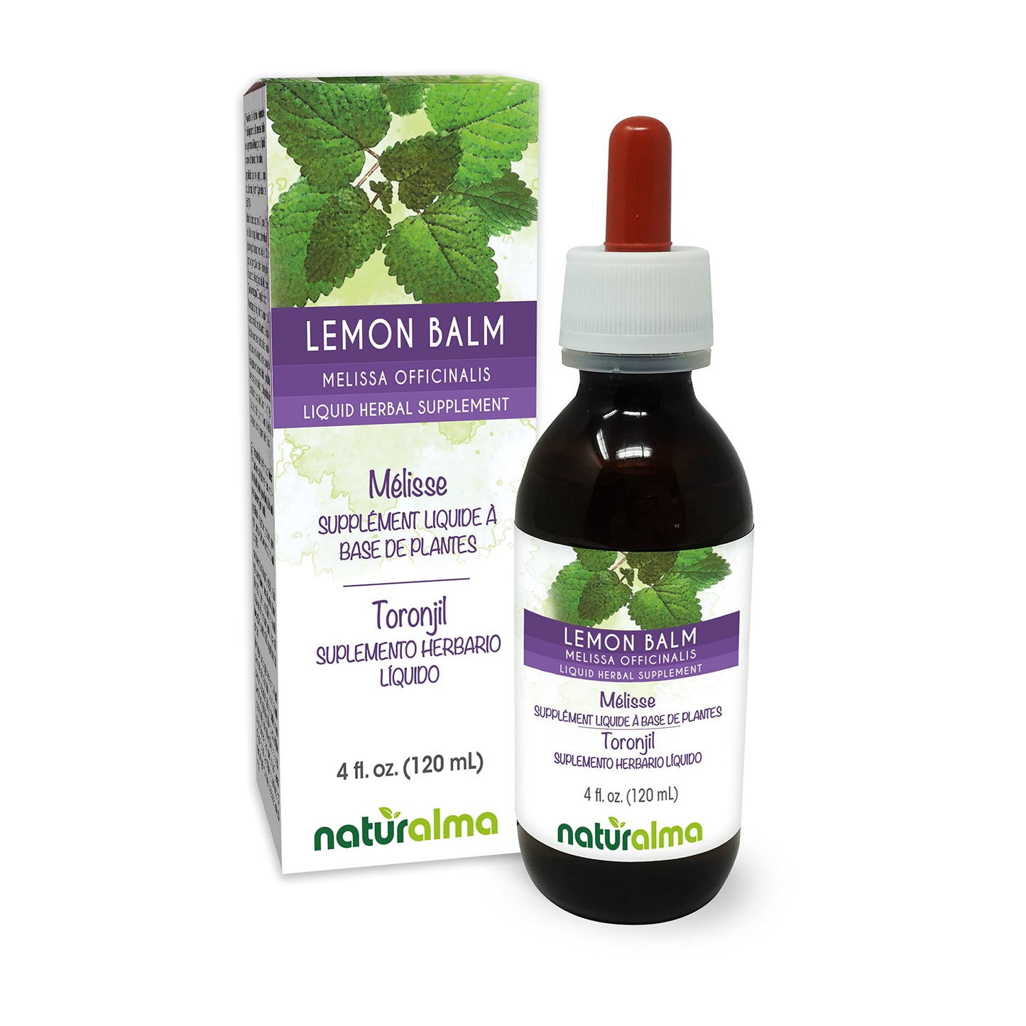 Naturalma Lemon Balm Tincture – Alcohol-Free Liquid Extract (4 fl oz) | Vegan Melissa officinalis