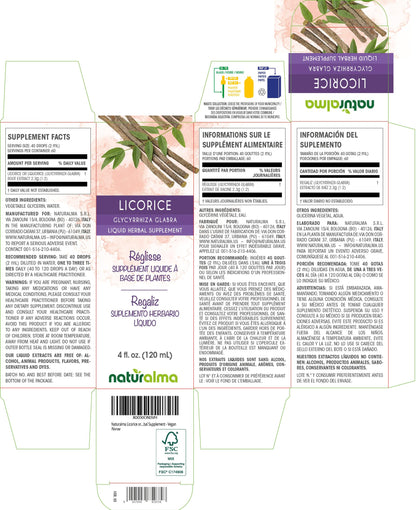 Naturalma Licorice Root Tincture - Alcohol-Free, 4 oz Drops - Vegan