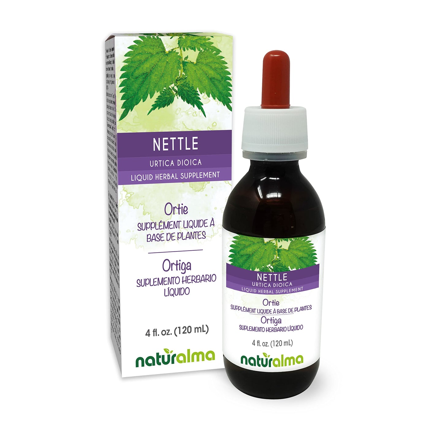 Naturalma Nettle Leaf and Root Alcohol-Free Tincture - 4 fl oz Drops | Vegan