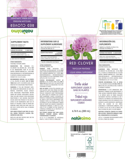 Naturalma Red Clover Alcohol-Free Tincture (Trifolium pratense) – 6.76 fl oz – Vegan Herbal Supplement