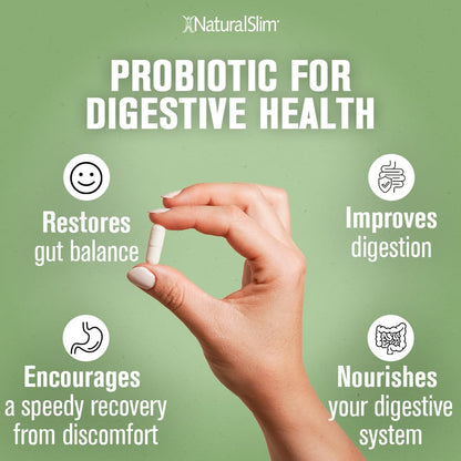 NaturalSlim Good Flora Probiotic - Gentle 7-Strain Digestive Support (60 Veg Caps, 3-Pack)