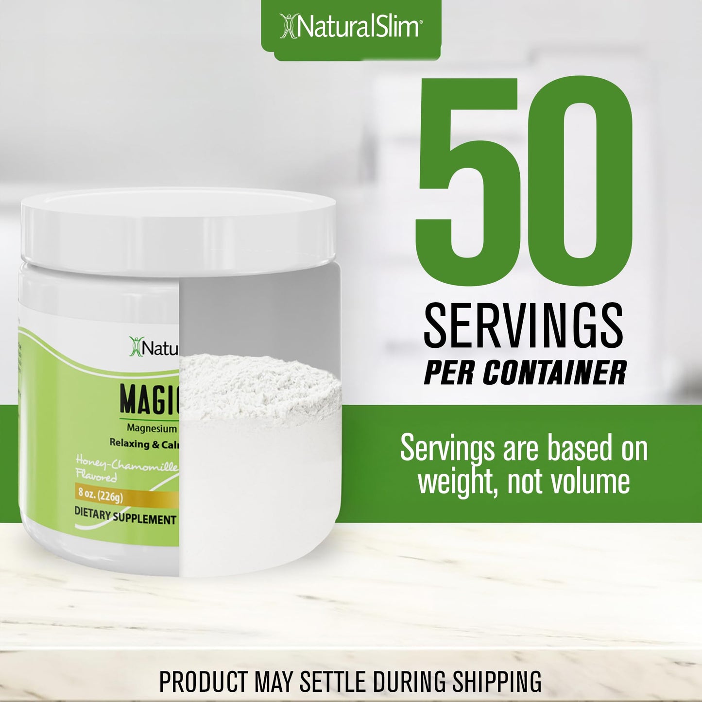 NaturalSlim MagicMag Honey Chamomile Magnesium Citrate Powder – 8oz Drink Mix (2 Pack)