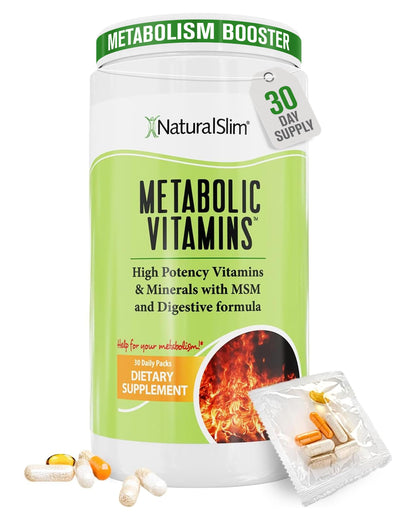 NaturalSlim Metabolic Vitamins | Multivitamin for Energy, Metabolism & Nutrient Absorption | 30-Pack