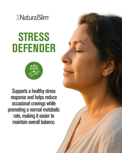 NaturalSlim Stress Defender – Cortisol Support, Craving Control & Sleep & Metabolism (180 Veg Capsules)