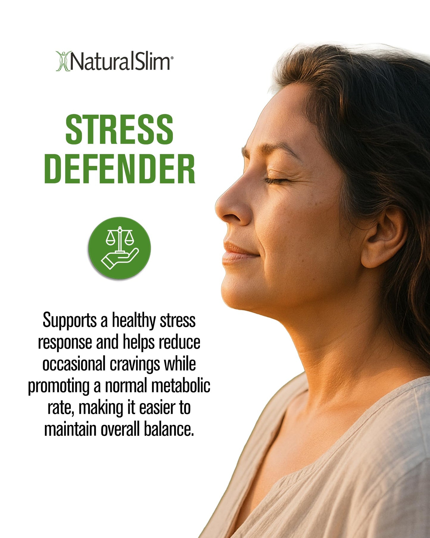 NaturalSlim Stress Defender – Stress Relief & Cortisol Support | 3-Pack, 180 Vegetarian Capsules