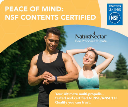 NaturaNectar Ultimate Bee Propolis Capsules - NSF Certified, Gluten-Free (60pcs)