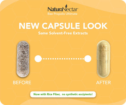 NaturaNectar Ultimate Bee Propolis Capsules - NSF Certified, Gluten-Free (60pcs)