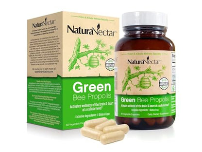 NaturaNectar Green Bee Propolis Capsules – NSF Certified, Gluten-Free