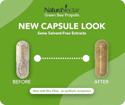 NaturaNectar Green Bee Propolis Capsules – NSF Certified, Gluten-Free