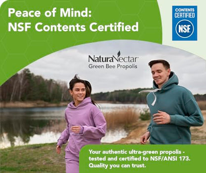 NaturaNectar Green Bee Propolis Capsules – NSF Certified, Gluten-Free