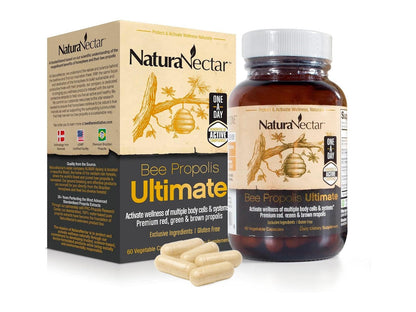 NaturaNectar Ultimate Bee Propolis Capsules - NSF Certified, Gluten-Free (60pcs)