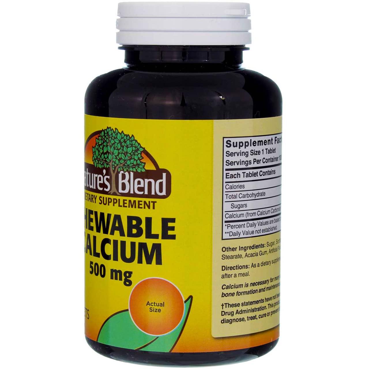 Nature's Blend Calcium Chewable Bavarian Cream 500 mg – 100 Tabs