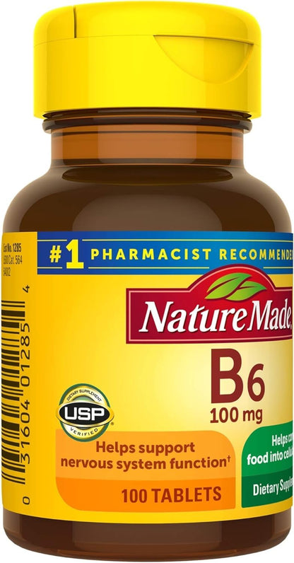 Nature Made Vitamin B-6 100 mg Tablets – 4-Pack (400 Tablets)