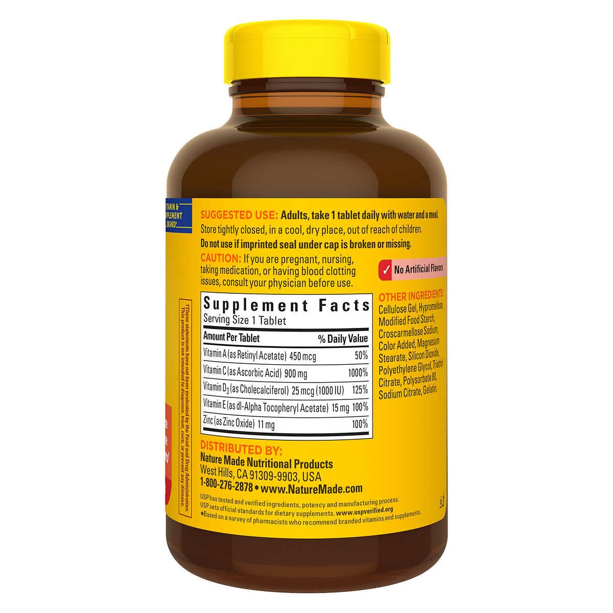 Nature Made Super C with Vitamin D3 and Zinc, 200 Tablets Bundle with Pill Organizer (2 Items)