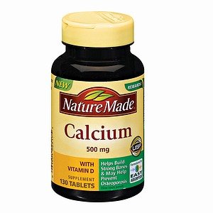 Nature Made Calcium 500 mg with Vitamin D — 130 Count Tablets (3-Pack)