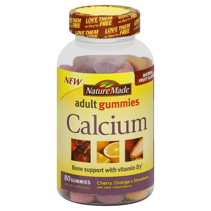 Nature Made Calcium Adult Gummies, 80 Count (Pack of 3) - Calcium Gummies for Adults