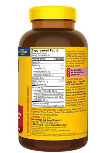 Nature Made Fish Oil Burp-Less 1200 mg Omega-3, 150-Count