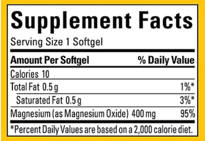 Nature Made High Potency Magnesium 400 mg - 150 Softgels (Pack of 2) | Magnesium Supplement
