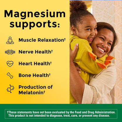 Nature Made Magnesium Glycinate 200 mg – 60 Capsules | Supports Muscle, Heart, Nerve & Bone Health
