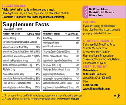 Nature Made Multi for Her 50+ Vitamin/Mineral Tablets 90 ea — Pack of 4