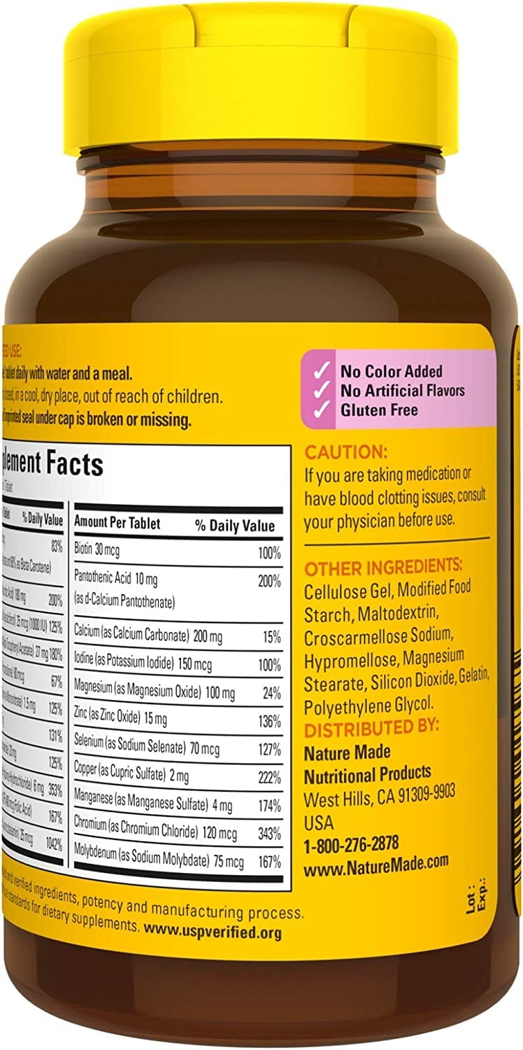 Nature Made Multi for Her 50+ Vitamin/Mineral Tablets 90 ea — Pack of 4