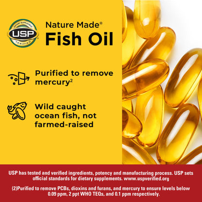 Nature Made Omega-3 Fish Oil 1200 mg Softgels – EPA/DHA for Heart, Brain & Eyes