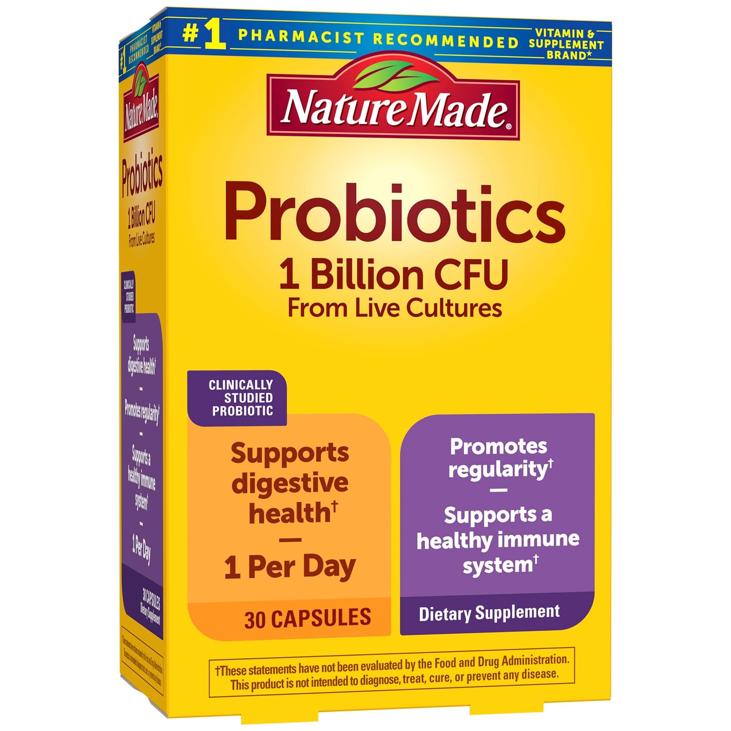 Nature Made Probiotic Capsules 1 Billion CFU BB-12 – 30 Day Supply
