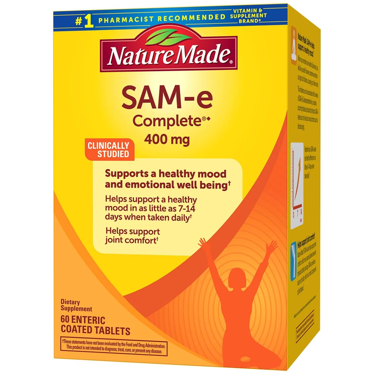 Nature Made SAM-e Complete 400 mg - 60 Enteric Coated Tablets | Mood & Joint Support