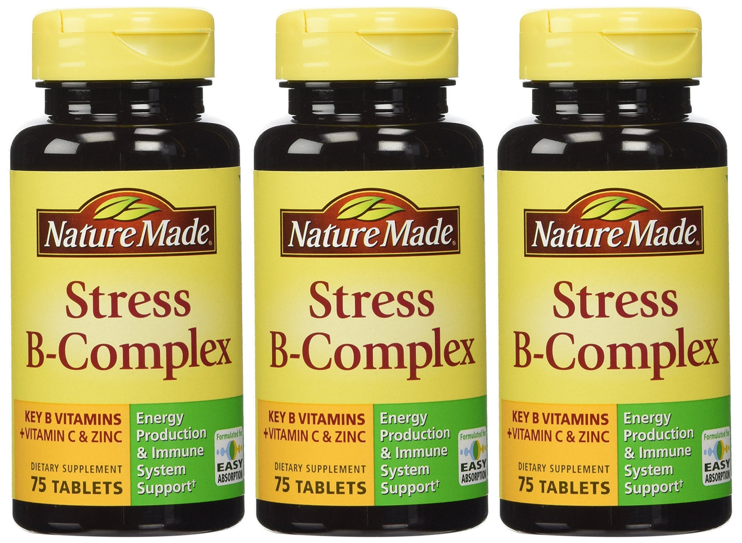 Nature Made Stress B Complex with Zinc – 75 Count x 3 (225 Total)