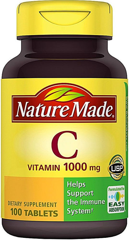 Nature Made Vitamin C 1000 mg Tablets - 100 Ct | USP Verified
