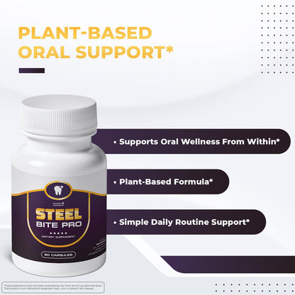 Nature's NutriWave Steel Bite Pro - Plant-Based Oral Wellness (60 Capsules)