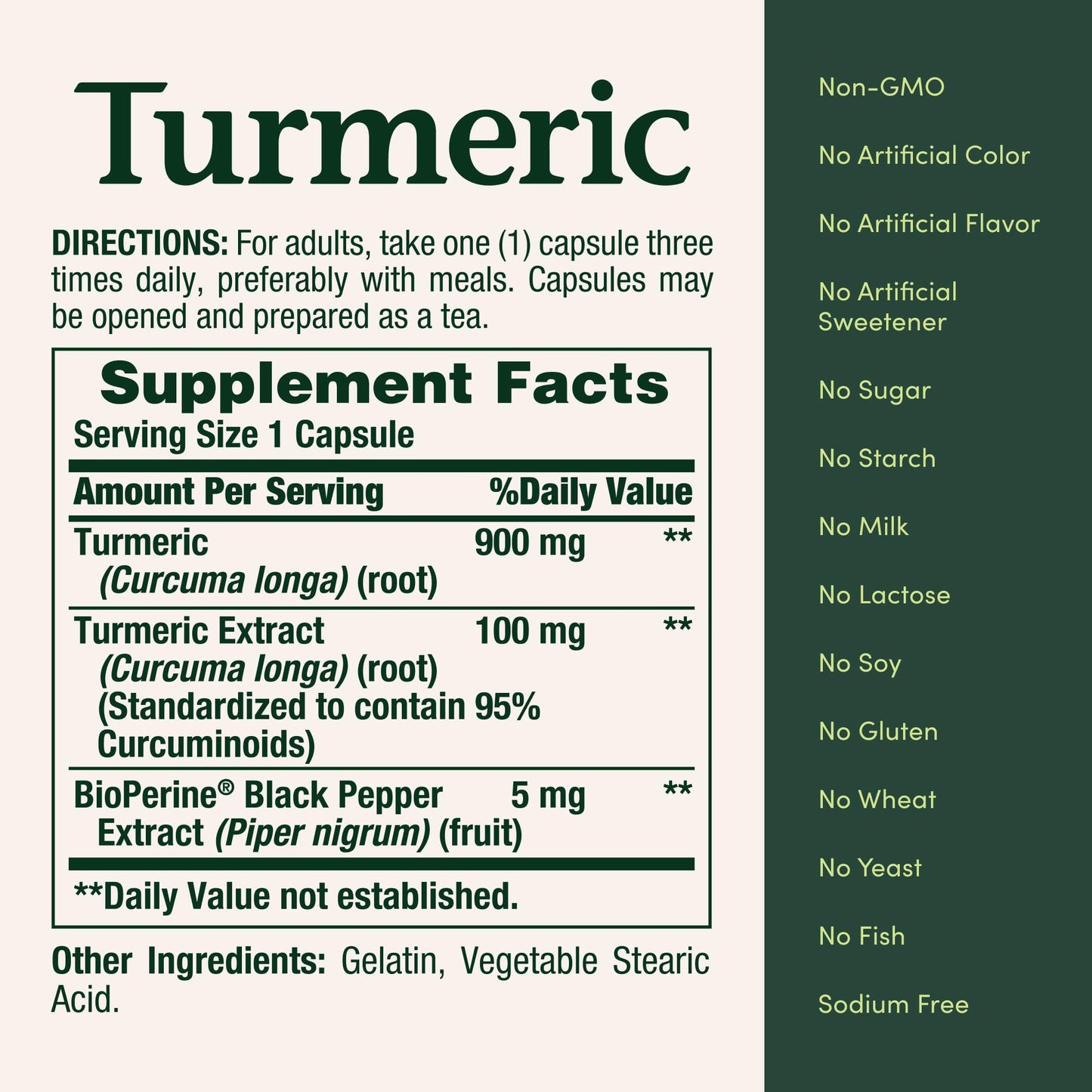 Nature's Bounty Turmeric with Black Pepper Extract 1000mg – Antioxidant Support, 60 Capsules
