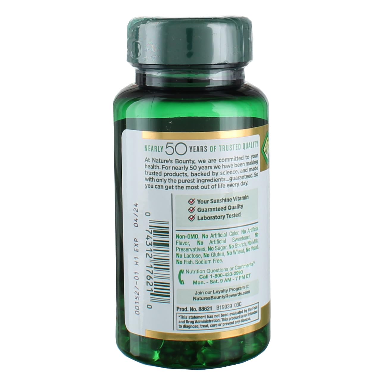 Nature's Bounty Vitamin D3 2000 IU Softgels Pack of 4 (150 ea)