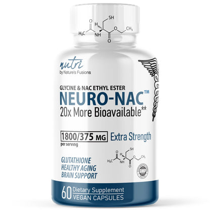 Nature's Fusions Neuro NAC Supplement 375mg Extra Strength + 1800mg Glycine – NACET for 20x Bioavailability & 10x Glutathione Boost