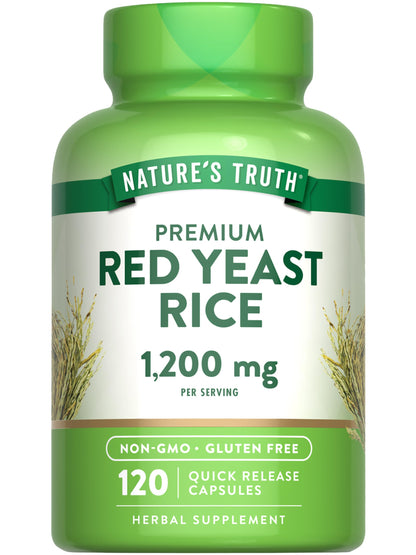 Nature's Truth Red Yeast Rice Capsules 1200 mg - 120 Count | Non-GMO & Gluten Free