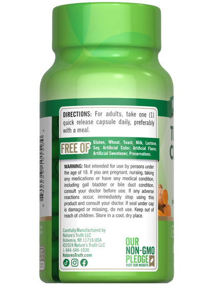 Nature's Truth Turmeric Curcumin with Black Pepper Extract - 500mg, 60 Capsules | Non-GMO & Gluten-Free