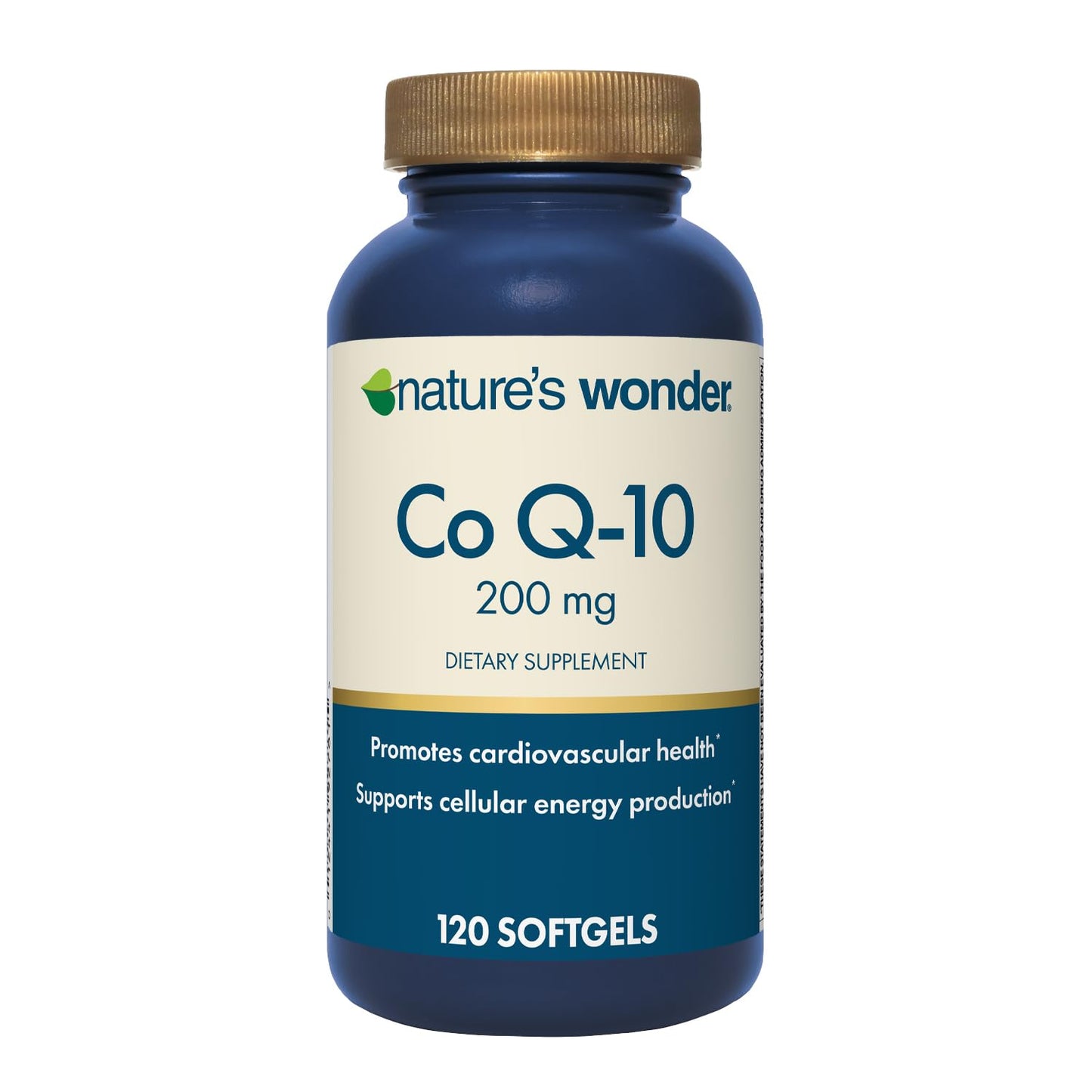 Nature's Wonder CoQ10 Supplement - CoQ10 200mg Softgels to Support Heart Health, Cardiovascular Function, and Cellular Energy Production, 120 Softgels, 120 Days Supply