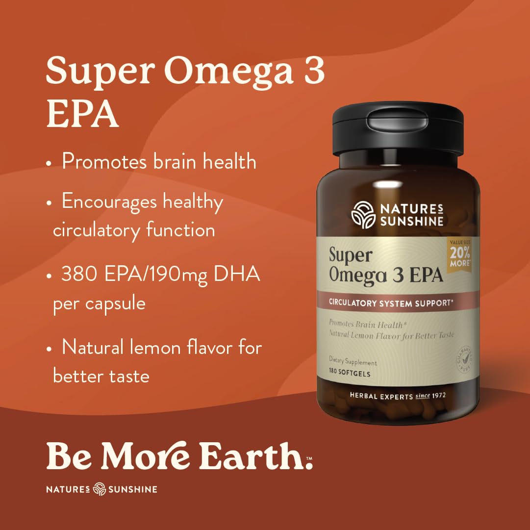 Nature's Sunshine Super Omega-3 EPA 180 Softgels | Fish Oil Supplement