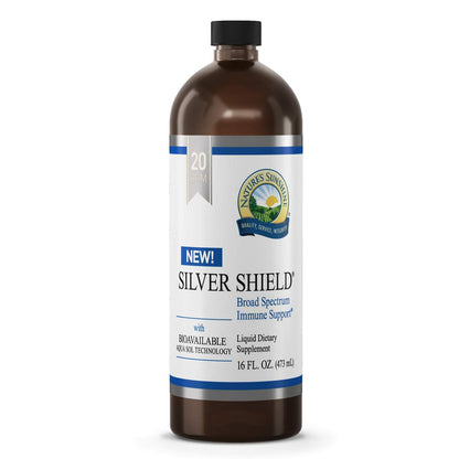 Nature's Sunshine Silver Shield Liquid – Colloidal Silver with Aqua Sol Technology, 16 Fl Oz