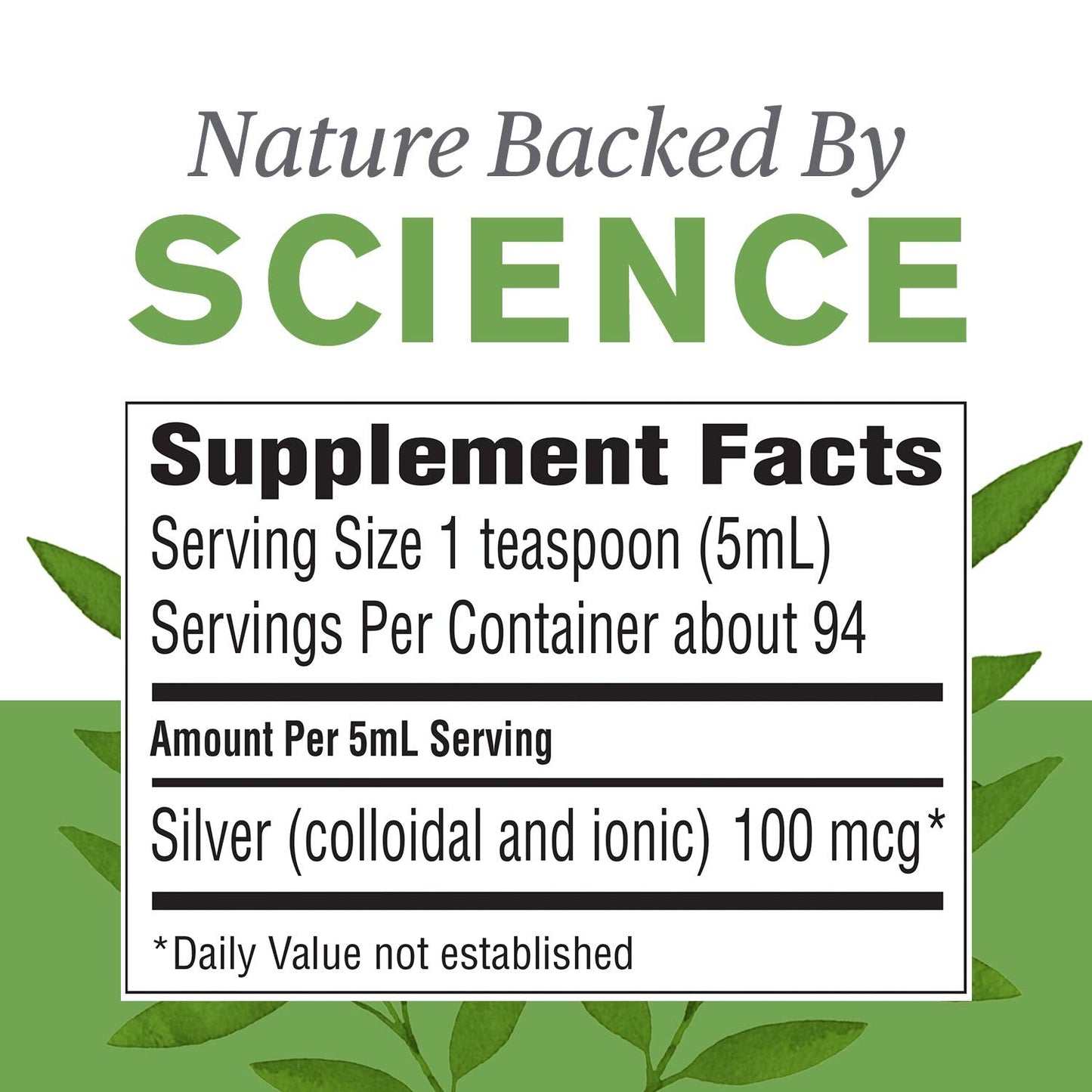 Nature's Sunshine Silver Shield Liquid – Colloidal Silver with Aqua Sol Technology, 16 Fl Oz