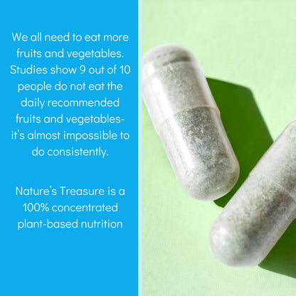 Nature's Treasure 60 Fruit & 60 Veggie Capsules – 2-Pack, USA Grown