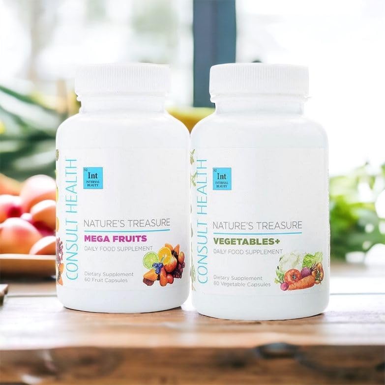 Nature's Treasure 60 Fruit & 60 Veggie Capsules – 2-Pack, USA Grown