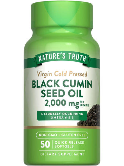 Nature's Truth Black Cumin Seed Oil 2000 mg - 50 Softgels | Cold Pressed, Non-GMO, Gluten Free