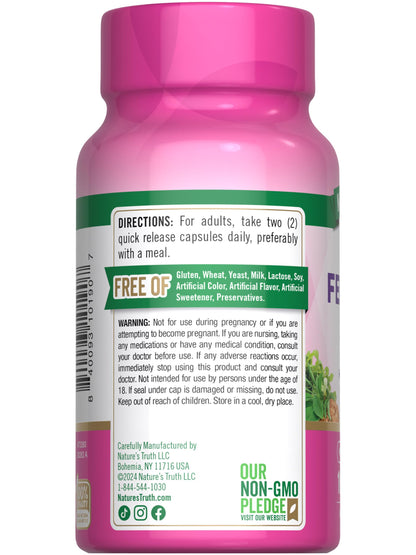 Nature’s Truth Fenugreek Seed Capsules for Women – 2000mg | 100 Count | Non-GMO, Gluten-Free