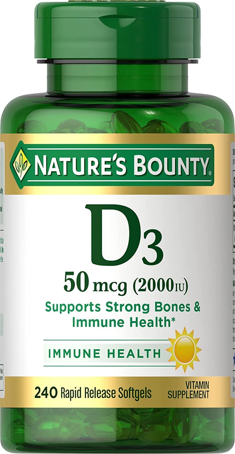 Nature's Bounty Vitamin D 2,000 IU Softgels | Vitamin D3 Supplement