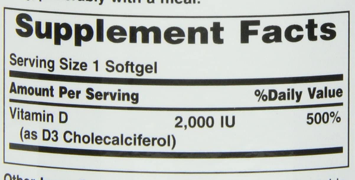 Nature's Bounty Vitamin D 2,000 IU Softgels | Vitamin D3 Supplement