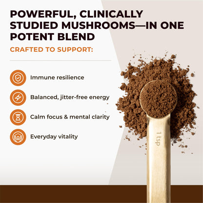 Naturealm Sacred 7 Mushroom Powder – 7-in-1 Blend (7 Month Supply) for Immune Support, Focus & Energy | Coffee Enhancer