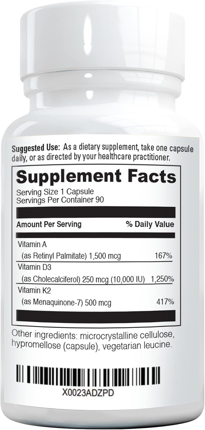 NatureGenX ADK10 – High Potency Vitamin ADK (D3 10,000 IU, K2 MK-7) | Bone, Immune & Heart Support | 90 Capsules