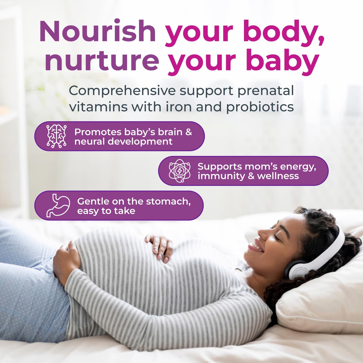 NatureGenX Methyl Prenatal with Probiotics – Vegan Prenatal Vitamins (60 Capsules)