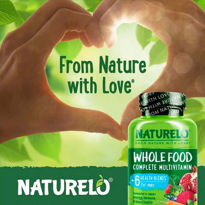 NATURELO Mens Multivitamins – Whole Food Multivitamin for Men | 120 Vegetarian Capsules